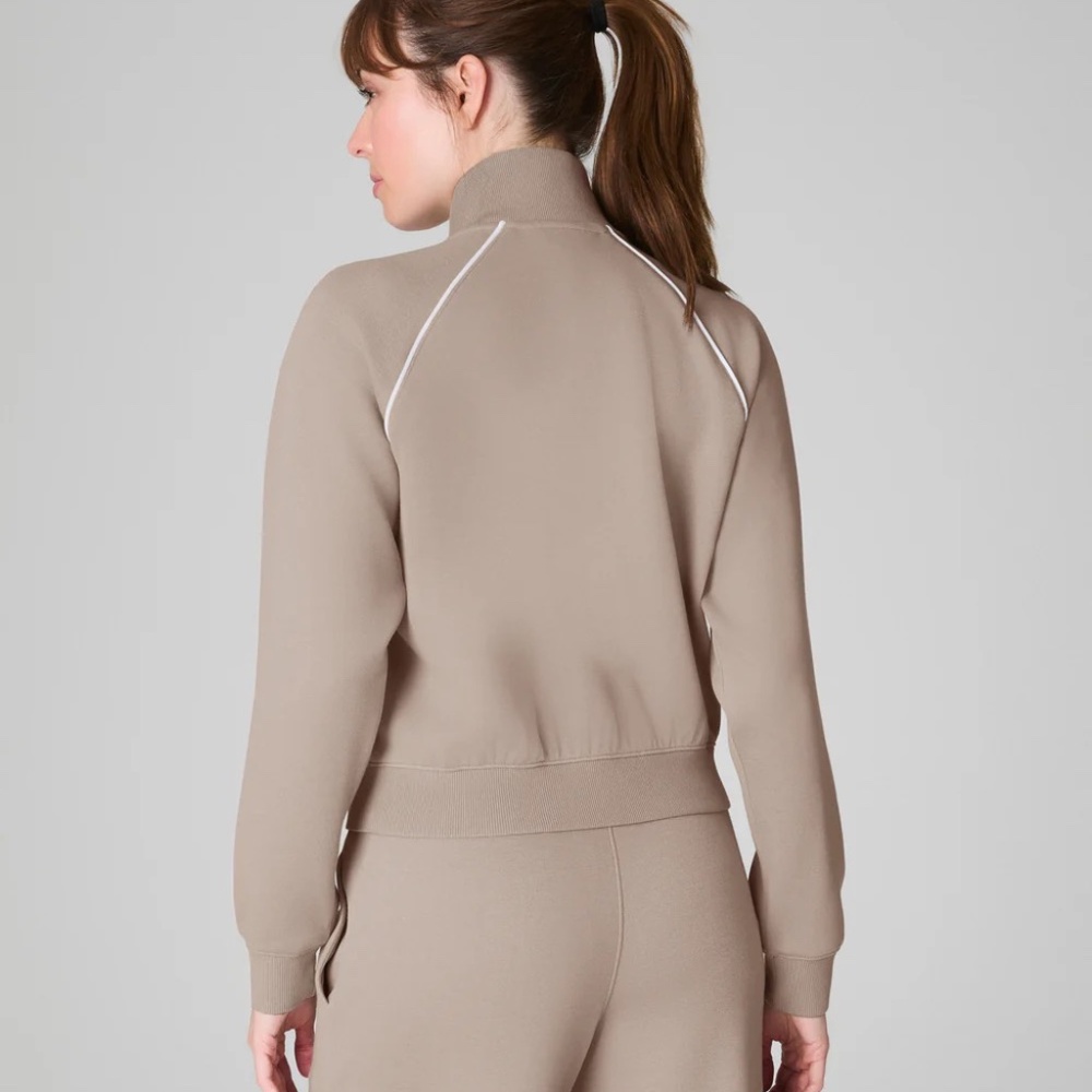 SPANX AirEssentials Pique Full Zip Track Jacket Medium - Picture 2 of 4
